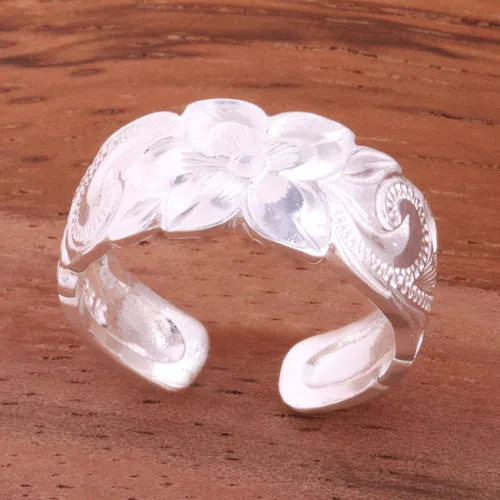 Nakoa Rings 8mm Hawaiian Scroll Cut Out Edge Toe Ring