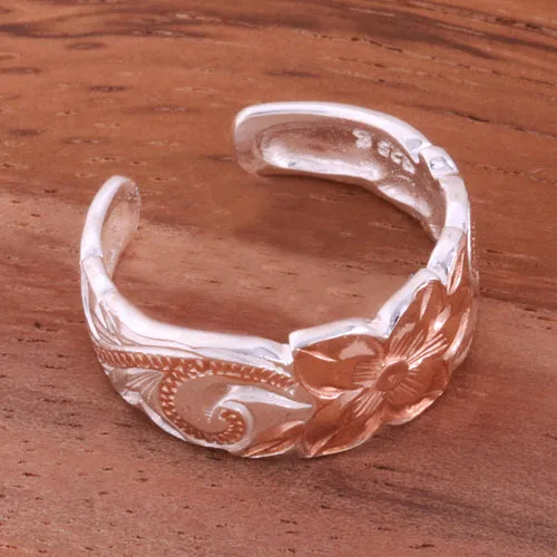 Nakoa Rings 8mm Hawaiian Scroll Cut Out Edge Toe Ring