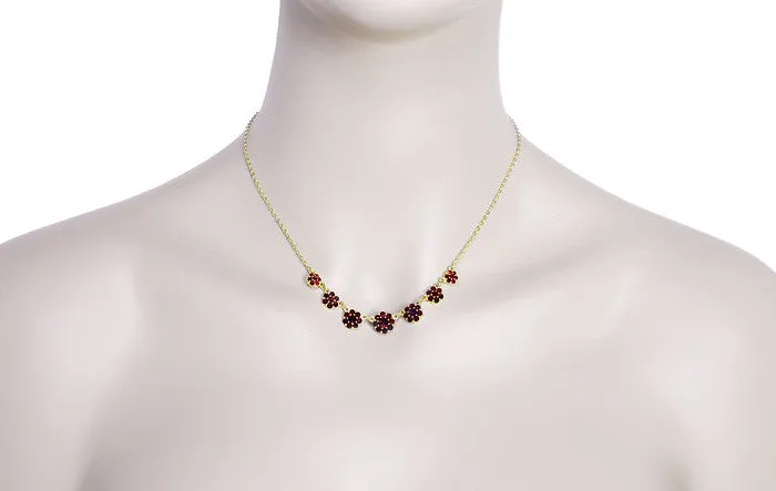Necklaces Antique Jewelry Mall Victorian Flowers Bohemian Garnet Necklace in Yellow Gold Vermeil Over Sterling Silver Necklaces Antique Jewelry Mall Victorian Flowers Bohemian Garnet Necklace in Yellow Gold Vermeil Over Sterling Silver