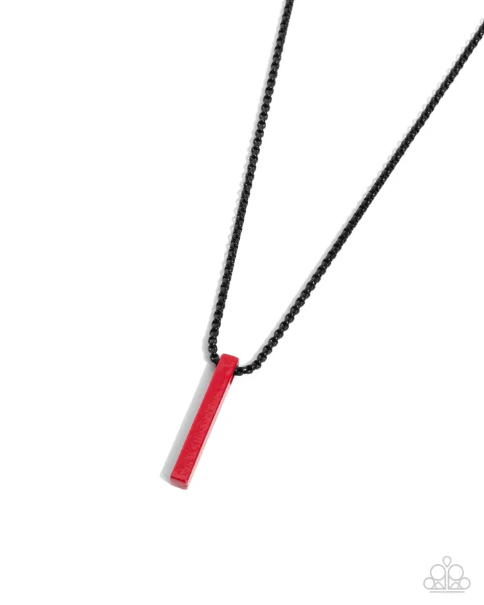 Necklaces Paparazzi Accessories Modern Mix Red Pendant Black Chain Urban Necklace Paparazzi