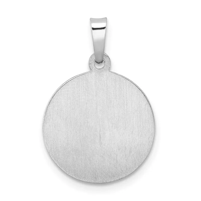 Necklaces Qgold 14k White Gold 149 mm Polished and Satin Hollow St Anthony Medal Pendant 092 grams