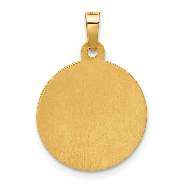 Necklaces Qgold 14k Yellow Rhodium 164 mm Hollow Sacred Heart of Jesus Medal 105 grams