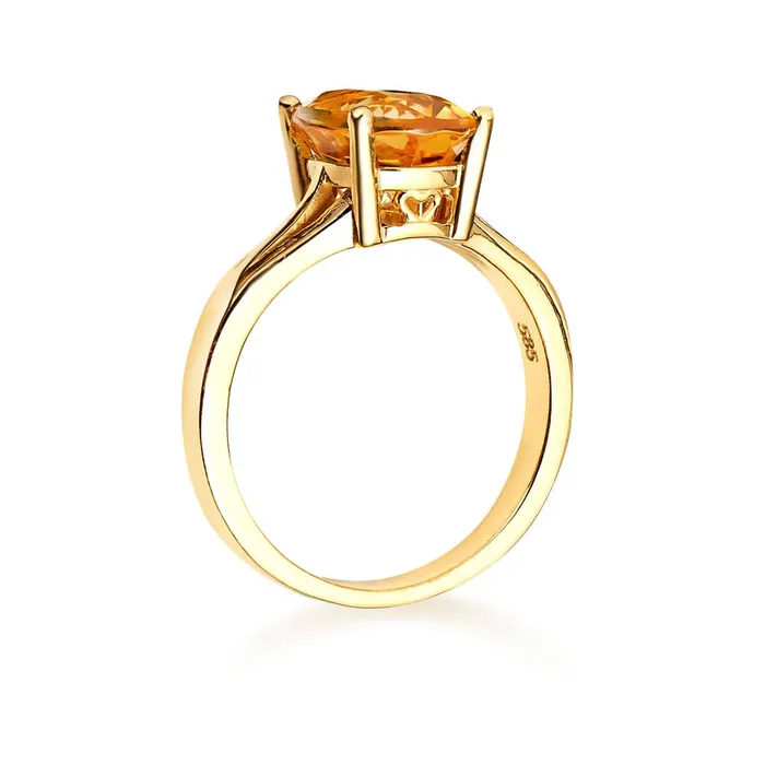 Oval Citrine Ring in 14K Yellow Gold AME Jewellery Rings