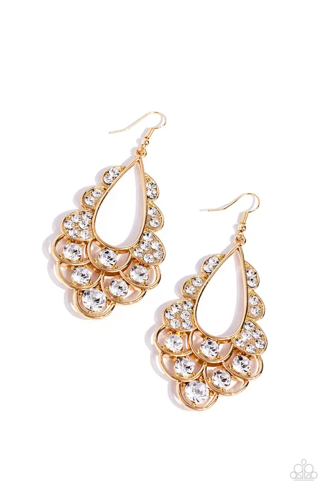 Paparazzi Accessories Earrings Majestic Masquerade Gold Frame White Gem Earrings Paparazzi Paparazzi Accessories Earrings Majestic Masquerade Gold Frame White Gem Earrings Paparazzi