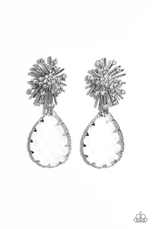 Paparazzi Accessories Earrings Stellar Shooting Star White Rhinestone Teardrop Gem Post Earrings Paparazzi Paparazzi Accessories Earrings Stellar Shooting Star White Rhinestone Teardrop Gem Post Earrings Paparazzi