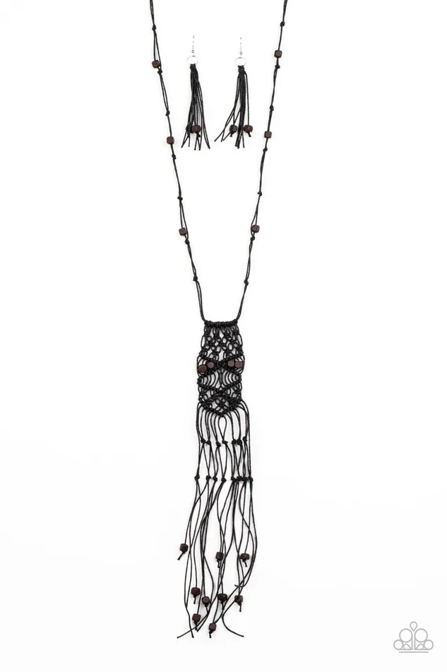 Paparazzi Accessories Necklaces Macrame Majesty Black Thread Wooden Bead Necklace Paparazzi Paparazzi Accessories Necklaces Macrame Majesty Black Thread Wooden Bead Necklace Paparazzi