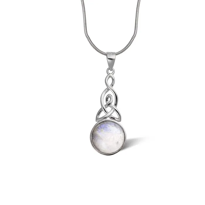 PreStyled Sets Celtic Knot Jewellery Celtic Mother 18K White Gold Moonstone Pendant