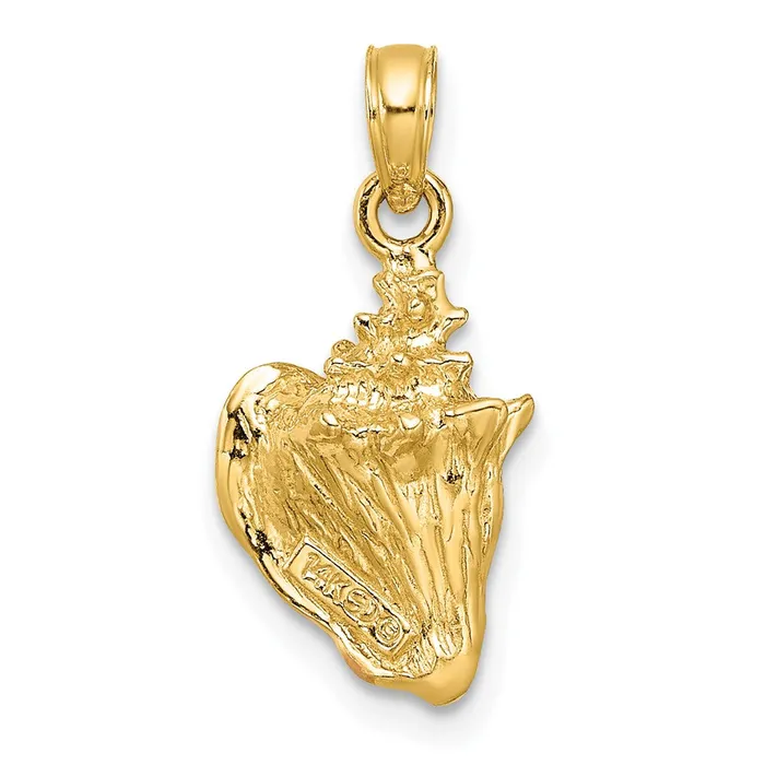 PreStyled Sets Qgold 10k Yellow Gold 9 mm Enameled 3D Conch Shell Pendant 178 grams