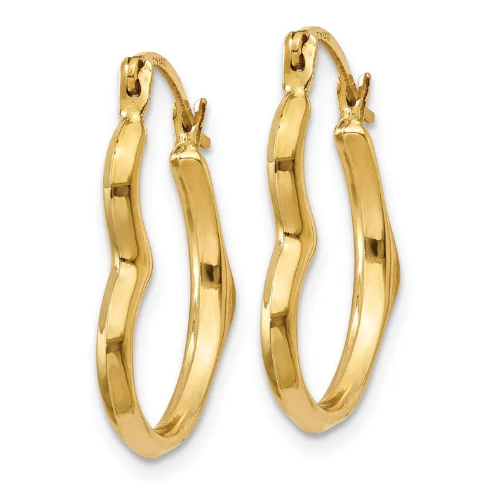 Qgold 14k Yellow Gold 17 mm Heart Hoop Earrings 048 grams Earrings