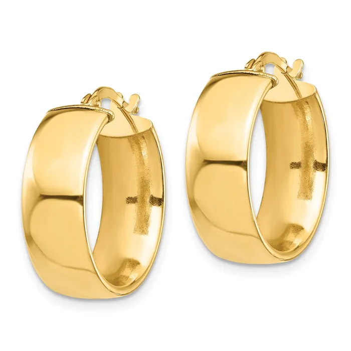Qgold 14k Yellow Gold 19 mm Hoop Earrings 27 grams Earrings