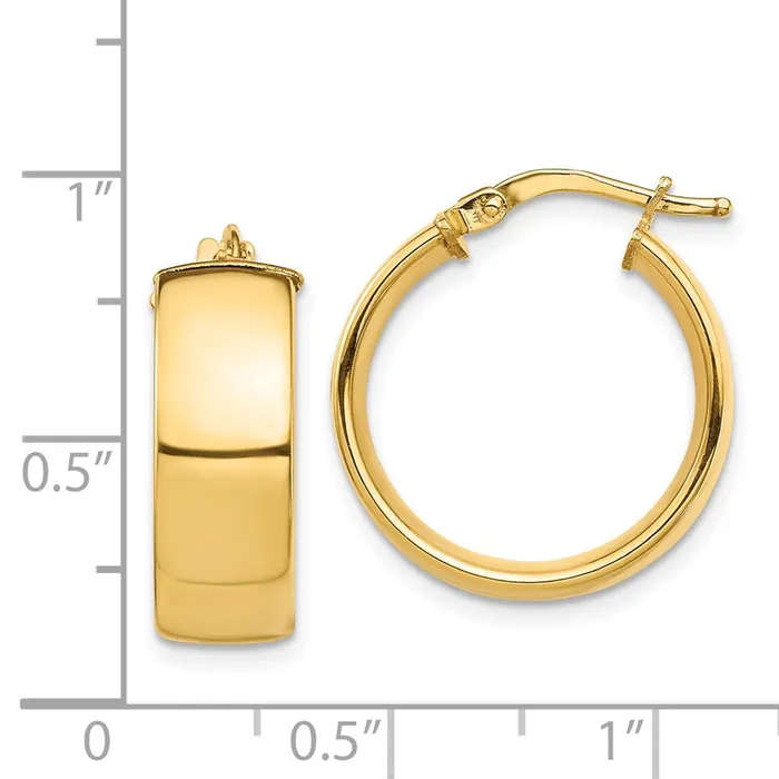 Qgold 14k Yellow Gold 19 mm Hoop Earrings 27 grams Earrings