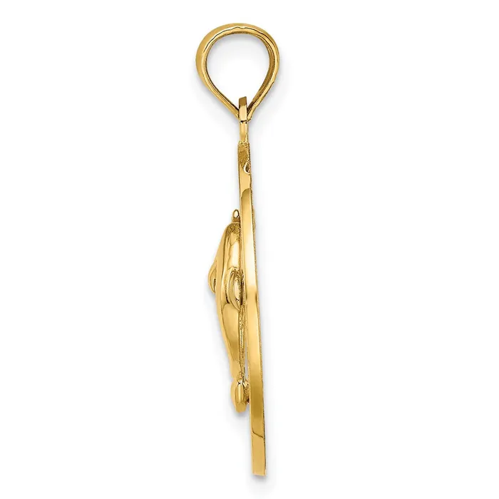 Qgold Charm Necklaces 14k Yellow Gold 192 mm SAINT AUGUSTINE wDolphins Circle Charm 204 grams