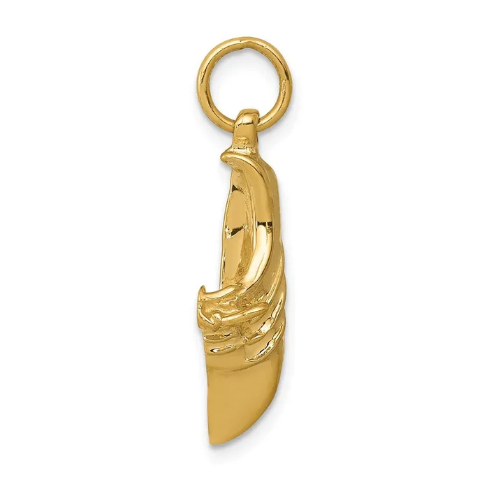 Qgold Charm Necklaces 14k Yellow Gold 7 mm Jogging Shoe Charm 207 grams