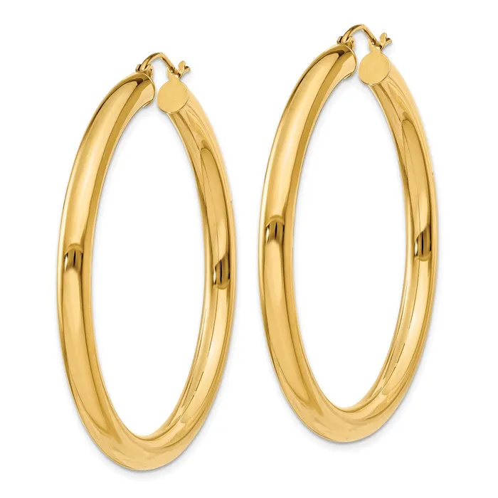 Qgold Earrings 10k Yellow Gold 445 mm Tube Hoop Earrings 43 grams