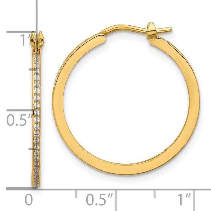 Qgold Earrings 14k Yellow Gold 245 mm Large Hoop Earrings 277 grams