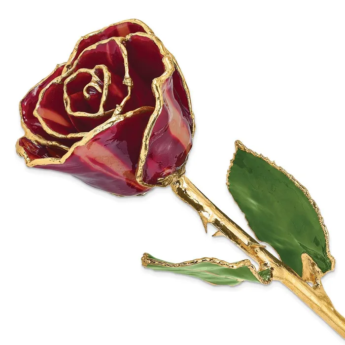 Qgold Earrings Lacquer Dipped Gold Trim Abracadabra Rose