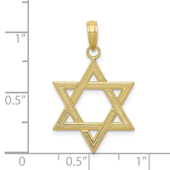 Qgold Necklaces 10k Yellow Gold 17 mm Polished Star of David Pendant 13 grams Qgold Necklaces 10k Yellow Gold 17 mm Polished Star of David Pendant 13 grams