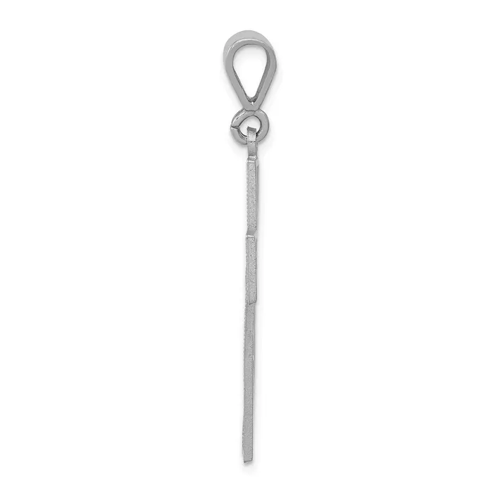 Qgold Necklaces 14k White Gold 20 mm Thorn Cross Pendant 22 grams