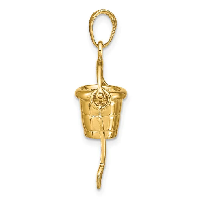Qgold Necklaces 14k Yellow Gold 21 mm Polished 3D Moveable Pail and Shovel Pendant 253 grams Qgold Necklaces 14k Yellow Gold 21 mm Polished 3D Moveable Pail and Shovel Pendant 253 grams