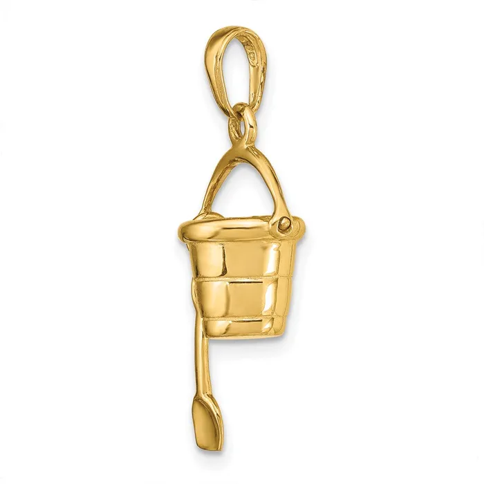 Qgold Necklaces 14k Yellow Gold 21 mm Polished 3D Moveable Pail and Shovel Pendant 253 grams Qgold Necklaces 14k Yellow Gold 21 mm Polished 3D Moveable Pail and Shovel Pendant 253 grams