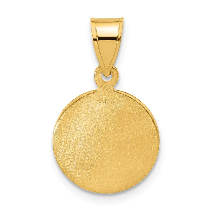 Qgold PreStyled Sets 14k Yellow Gold 133 mm Polished and Satin Solid St Michael Medal 133 grams