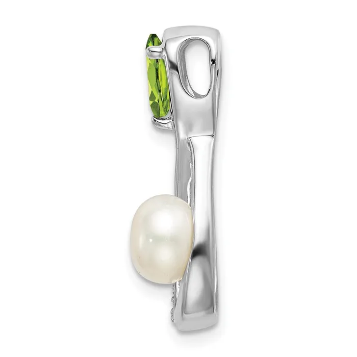 Rings 14k White Gold PeridotFWC PearlDiamond Infinity Chain Slide 235 grams Qgold Rings 14k White Gold PeridotFWC PearlDiamond Infinity Chain Slide 235 grams Qgold