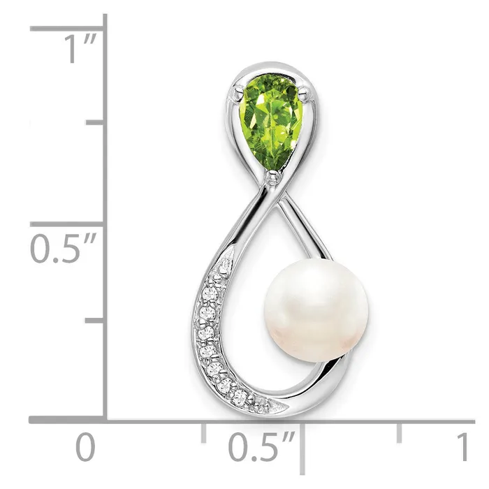 Rings 14k White Gold PeridotFWC PearlDiamond Infinity Chain Slide 235 grams Qgold Rings 14k White Gold PeridotFWC PearlDiamond Infinity Chain Slide 235 grams Qgold