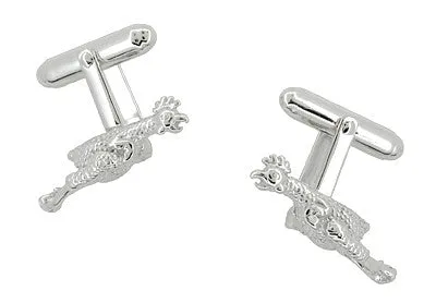 Rings Antique Jewelry Mall Rubber Chicken Cufflinks in Sterling Silver