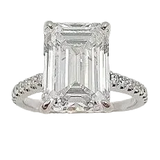Rings Monaco Jewelers 18K White Gold 402ct Engagement Ring With Lab Grown Center