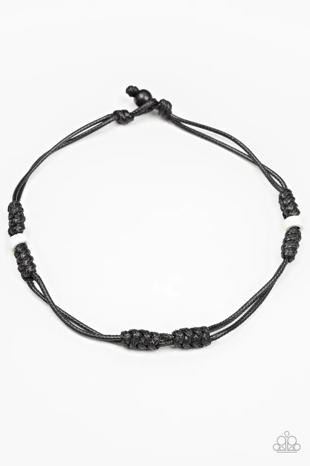 River Rover Black Cord White Lava Rock Urban Necklace Paparazzi Accessories Necklaces