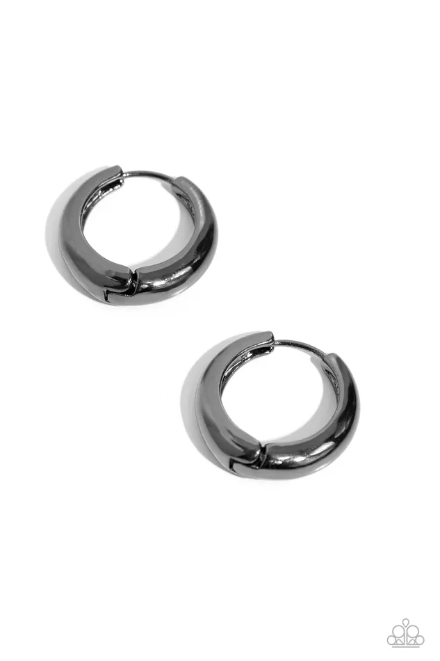 Streamlined Status Black Gunmetal Hinge Hoop Earrings Paparazzi Paparazzi Accessories Earrings Streamlined Status Black Gunmetal Hinge Hoop Earrings Paparazzi Paparazzi Accessories Earrings