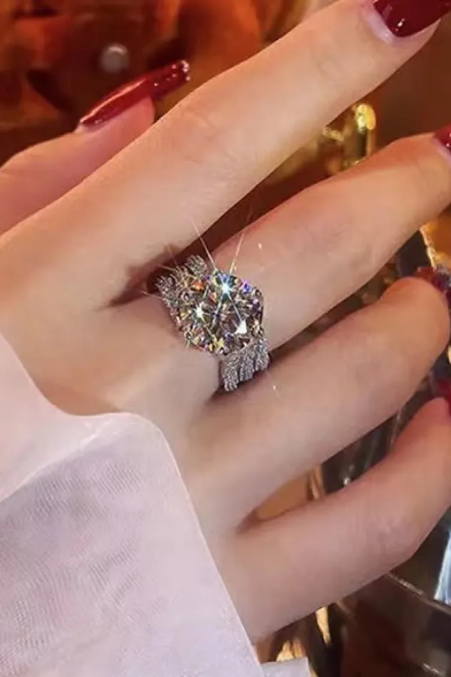 Trendsi 3 Carat Moissanite ThreeLayer Ring Rings