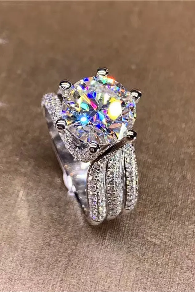 Trendsi 3 Carat Moissanite ThreeLayer Ring Rings