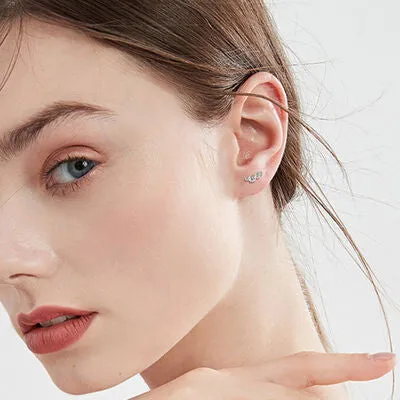 Trendsi Earrings Moissanite 925 Sterling Silver Stud Earrings