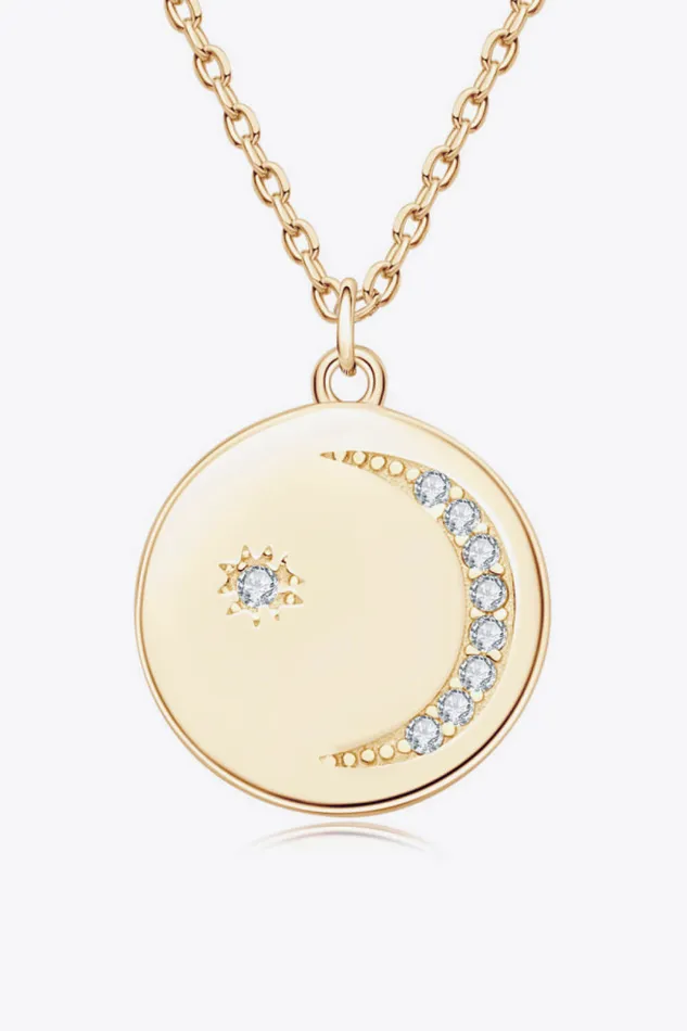 Trendsi Necklaces Moissanite Round Pendant Necklace