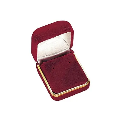 Velvet Single Earring Box with Gold Rims and Matching Insert Noblepack CA Earrings
